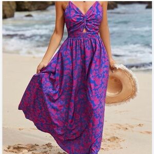Like new size S Cupshe Vibrant Blue & Pink Floral Maxi Dress